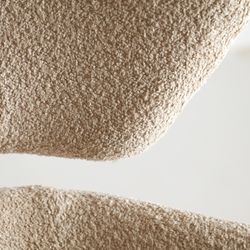 Bouclé Privas swivel armchair in bouclé cotton and iron in cream, 86 x 90 x 99 cm