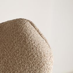 Bouclé Privas swivel armchair in bouclé cotton and iron in cream, 86 x 90 x 99 cm