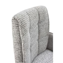 Fauteuil pivotant avec accoudoirs en tissu et métal gris, 56 x 63 x 85 cm | Mindi