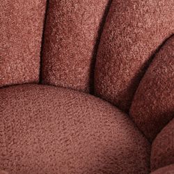 Sillón giratorio de algodón en terracota, 93 x 90 x 67 cm | Bouclé