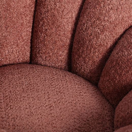 Sillón giratorio de algodón en terracota, 93 x 90 x 67 cm | Bouclé