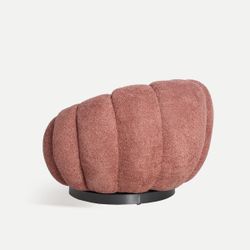 Sillón giratorio de algodón en terracota, 93 x 90 x 67 cm | Bouclé