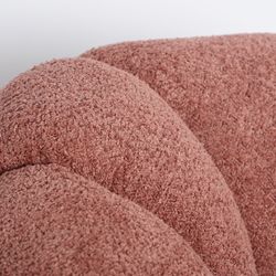 Sillón giratorio de algodón en terracota, 93 x 90 x 67 cm | Bouclé