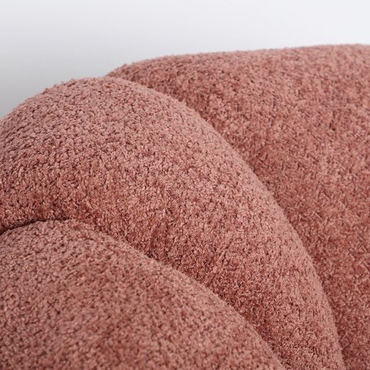 Sillón giratorio de algodón en terracota, 93 x 90 x 67 cm | Bouclé
