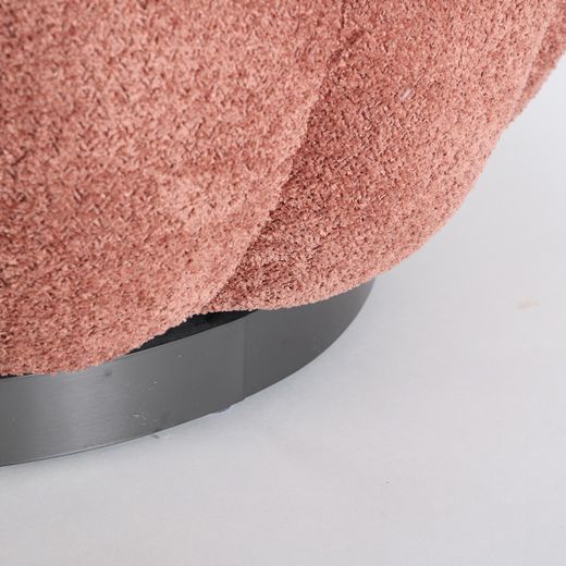 Sillón giratorio de algodón en terracota, 93 x 90 x 67 cm | Bouclé