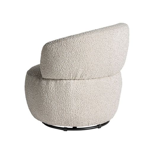 Drehstuhl in Bouclé-Stoff weiß, 73 x 71 x 72 cm | Vayres