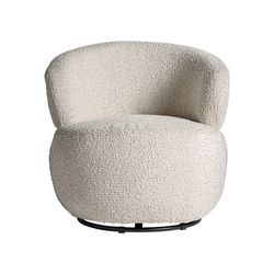 Drehstuhl in Bouclé-Stoff weiß, 73 x 71 x 72 cm | Vayres