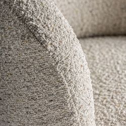 Drehstuhl in Bouclé-Stoff weiß, 73 x 71 x 72 cm | Vayres