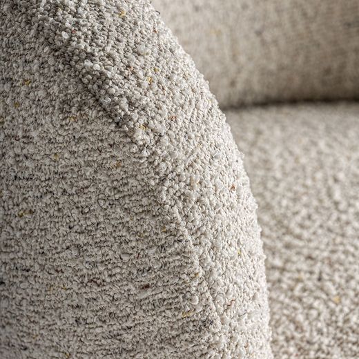 Drehstuhl in Bouclé-Stoff weiß, 73 x 71 x 72 cm | Vayres