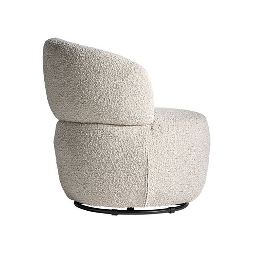 Drehstuhl in Bouclé-Stoff weiß, 73 x 71 x 72 cm | Vayres