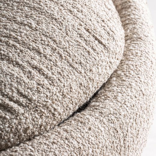 Sillón giratorio de tejido en beige, 120 x 106 x 76 cm | Nuba