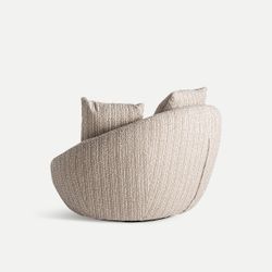 Sillón giratorio de tejido en beige, 120 x 106 x 76 cm | Nuba