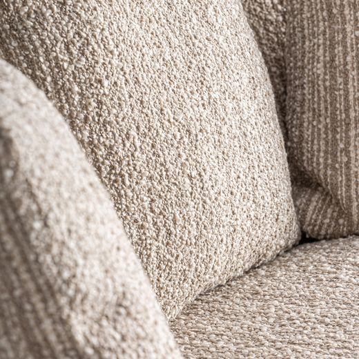 Sillón giratorio de tejido en beige, 120 x 106 x 76 cm | Nuba