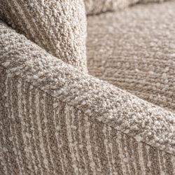 Sillón giratorio de tejido en beige, 120 x 106 x 76 cm | Nuba
