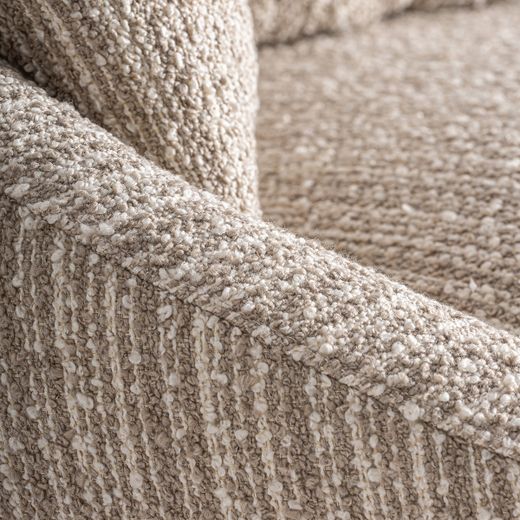 Sillón giratorio de tejido en beige, 120 x 106 x 76 cm | Nuba