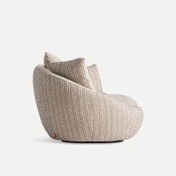 Sillón giratorio de tejido en beige, 120 x 106 x 76 cm | Nuba