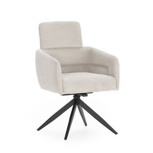 Sillón giratorio de tejido en gris, 57,5 x 63 x 92,5 cm | Aixa