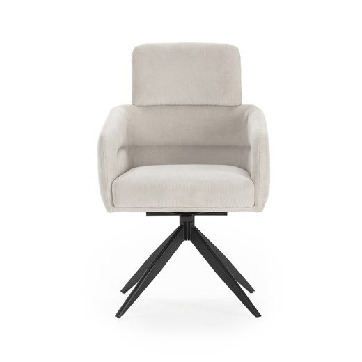 Grey fabric swivel chair, 57.5 x 63 x 92.5 cm | Aixa