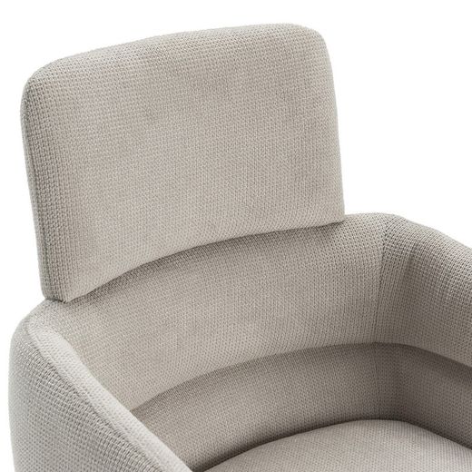 Grey fabric swivel chair, 57.5 x 63 x 92.5 cm | Aixa