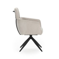 Grey fabric swivel chair, 57.5 x 63 x 92.5 cm | Aixa