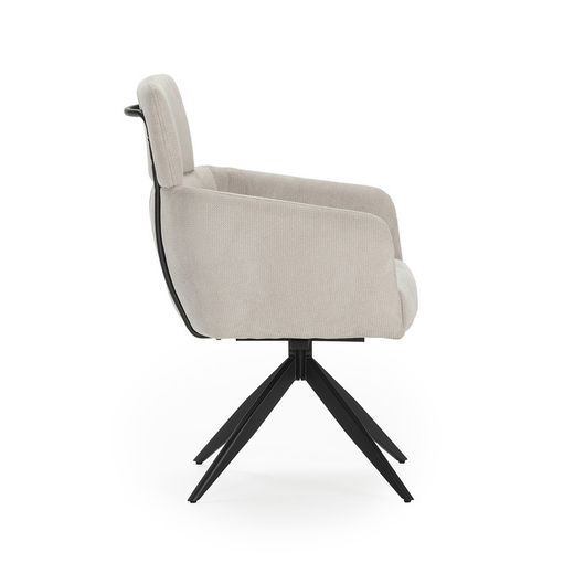 Grey fabric swivel chair, 57.5 x 63 x 92.5 cm | Aixa