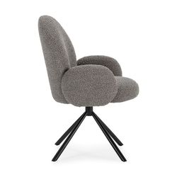 Fotel obrotowy w szarej tkaninie, 62 x 60 x 90 cm | Dario