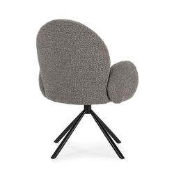 Fotel obrotowy w szarej tkaninie, 62 x 60 x 90 cm | Dario
