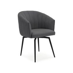 Krzesło obrotowe w ciemnoszarej tkaninie, 60 x 60 x 81 cm | Enka