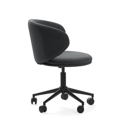 Chaise pivotante en tissu gris foncé, 60 x 60,5 x 83 cm | Se précipiter