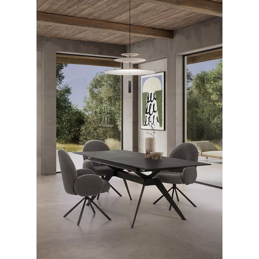 Krzesło obrotowe w ciemnoszarej tkaninie, 62 x 60 x 90 cm | Dario