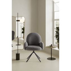 Krzesło obrotowe w ciemnoszarej tkaninie, 62 x 60 x 90 cm | Dario