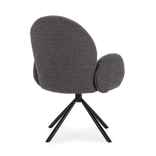 Krzesło obrotowe w ciemnoszarej tkaninie, 62 x 60 x 90 cm | Dario