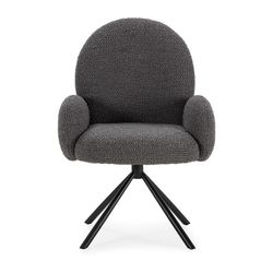 Krzesło obrotowe w ciemnoszarej tkaninie, 62 x 60 x 90 cm | Dario