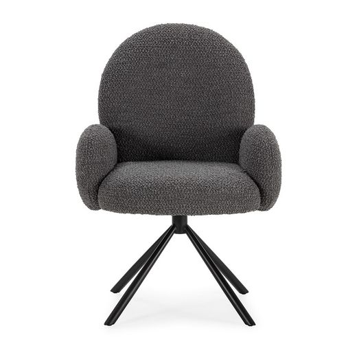 Krzesło obrotowe w ciemnoszarej tkaninie, 62 x 60 x 90 cm | Dario