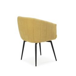 Fotel obrotowy z tkaniny w kolorze musztardowym, 60 x 60 x 81 cm | Enka