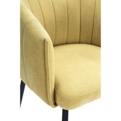 Fotel obrotowy z tkaniny w kolorze musztardowym, 60 x 60 x 81 cm | Enka