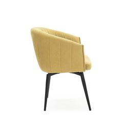 Fotel obrotowy z tkaniny w kolorze musztardowym, 60 x 60 x 81 cm | Enka
