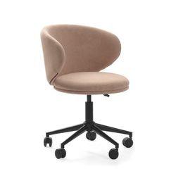 Chaise pivotante en tissu rose, 60 x 60,5 x 83 cm | Se précipiter