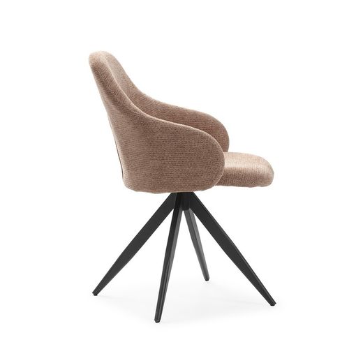 Krzesło obrotowe z tkaniny łososiowej, 56,5 x 61 x 84 cm | Tamara