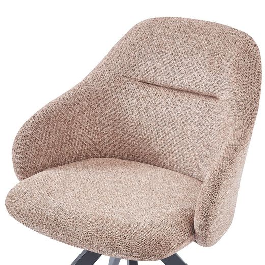 Krzesło obrotowe z tkaniny łososiowej, 56,5 x 61 x 84 cm | Tamara