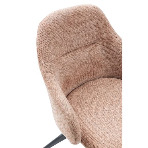 Krzesło obrotowe z tkaniny łososiowej, 56,5 x 61 x 84 cm | Tamara