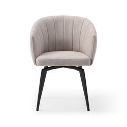 Krzesło obrotowe w tkaninie w kolorze szarym, 60 x 60 x 81 cm | Enka