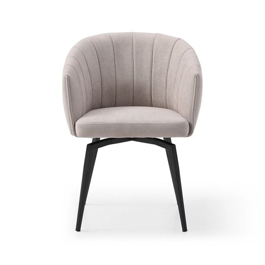 Krzesło obrotowe w tkaninie w kolorze szarym, 60 x 60 x 81 cm | Enka