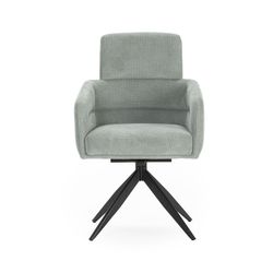 Turquoise fabric swivel chair, 57.5 x 63 x 92.5 cm | Aixa