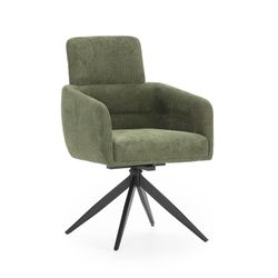 Green fabric swivel chair, 57.5 x 63 x 92.5 cm | Aixa