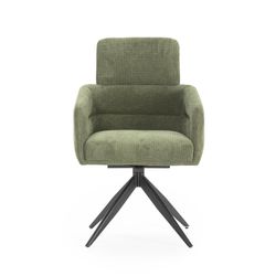 Green fabric swivel chair, 57.5 x 63 x 92.5 cm | Aixa