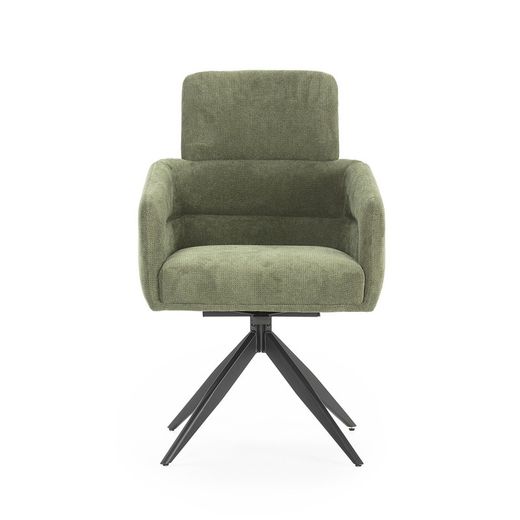 Green fabric swivel chair, 57.5 x 63 x 92.5 cm | Aixa