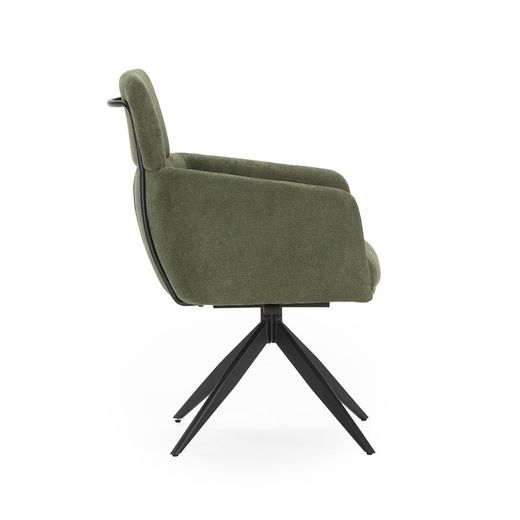 Green fabric swivel chair, 57.5 x 63 x 92.5 cm | Aixa