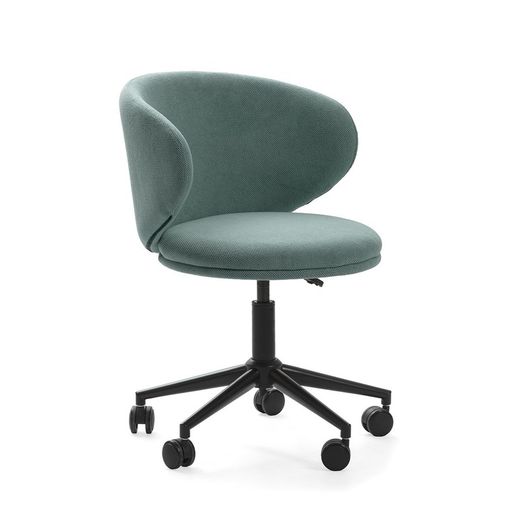 Sillón giratorio de tejido en verde, 60 x 60,5 x 83 cm | Rush