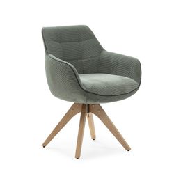 Poltrona giratória de tecido verde, 61,5 x 62 x 83,5 cm | Donatello